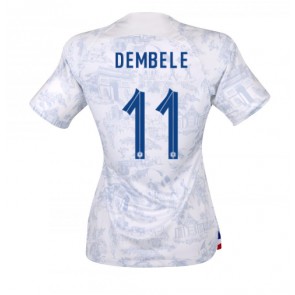 Frankrike Ousmane Dembele #11 kläder Kvinnor VM 2022 Bortatröja Kortärmad